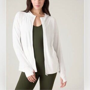 Athleta Pacifica Illume UPF 40+ Relaxed Jacket Large White Beach Coastal Holiday